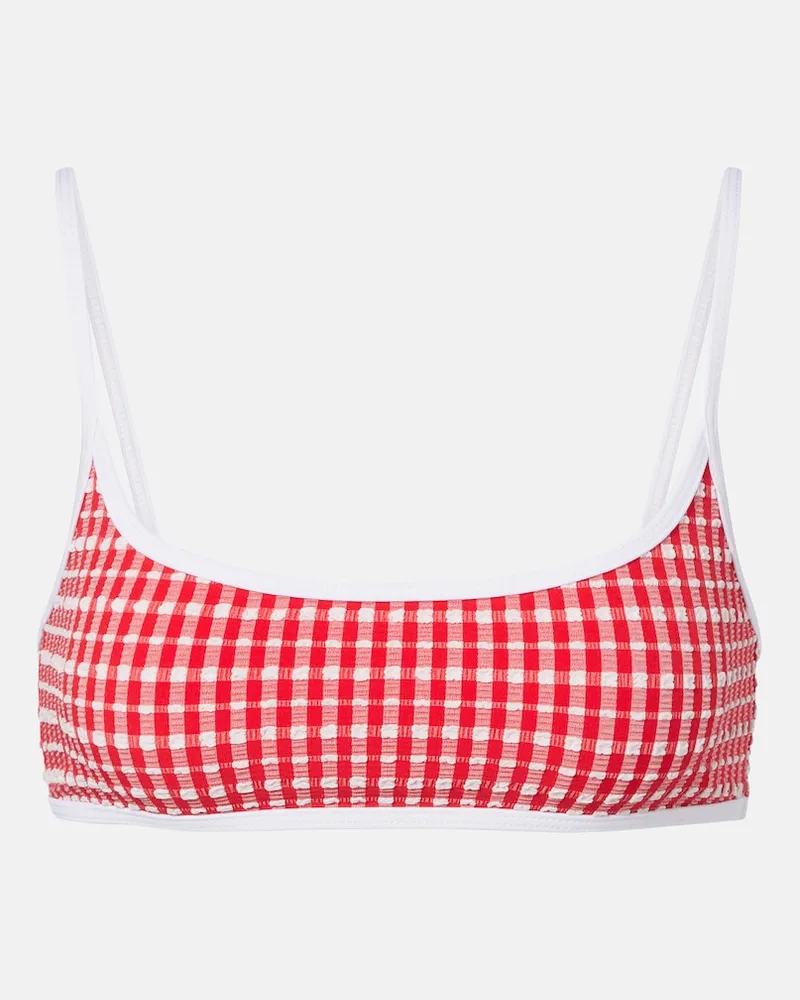 JADE SWIM Top bikini Muse Scoop a quadri Rosso