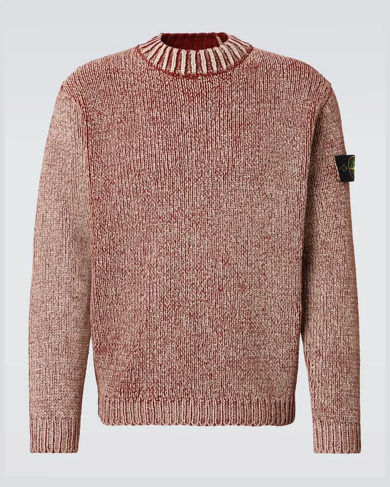 Stone Island Pullover Compass in ciniglia di cotone Rosso