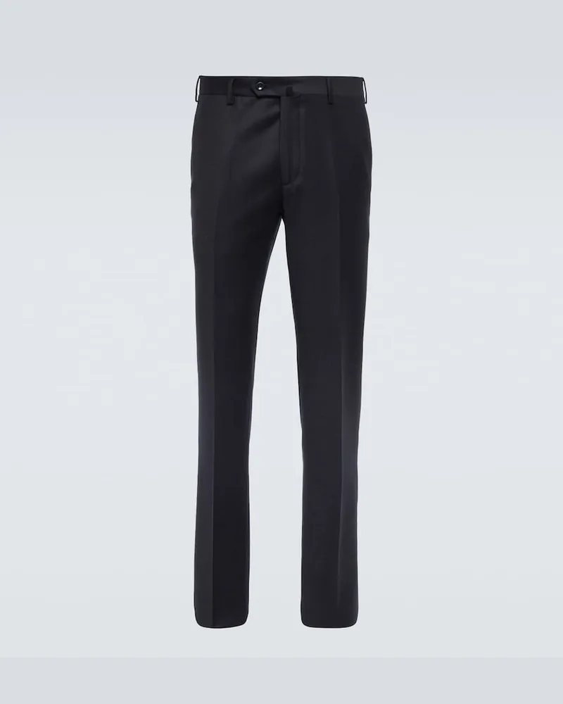 Loro Piana Pantaloni slim Pantaflat in flanella Blu