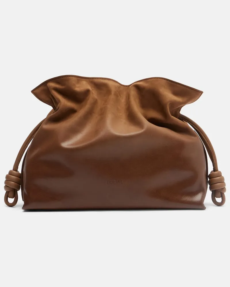 Loewe Clutch Flamenco Medium in suede Marrone