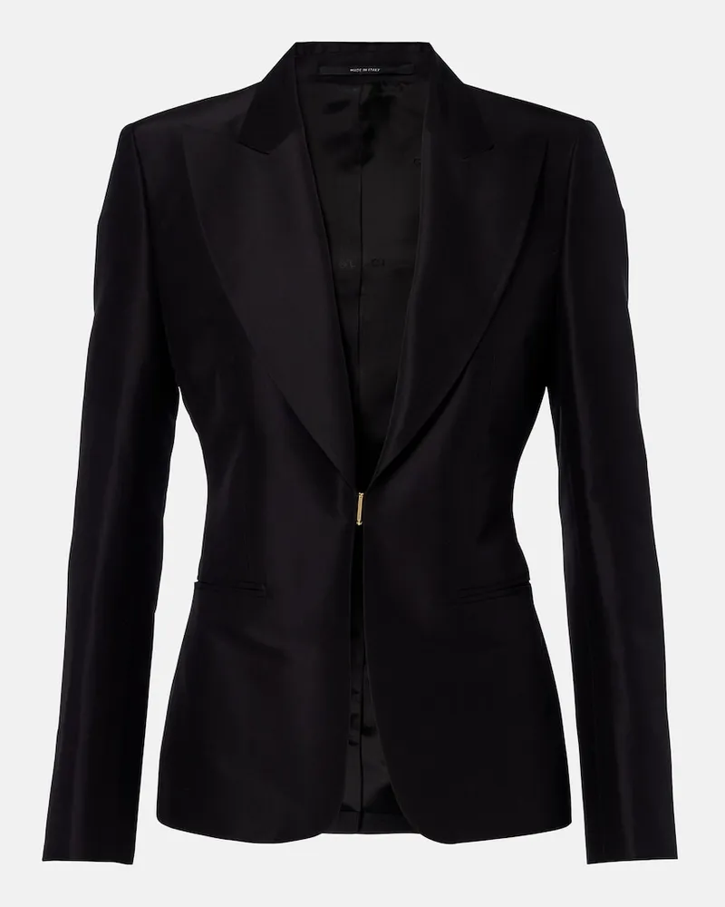Gucci Blazer in faille di seta Nero
