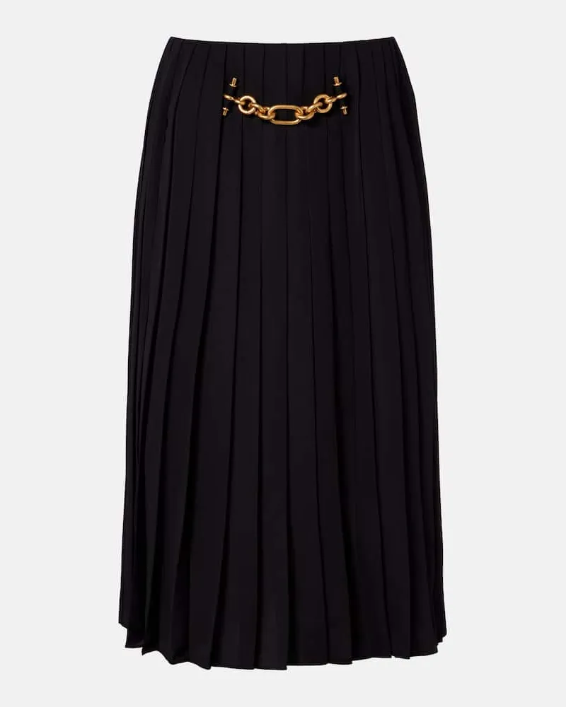 Balmain Gonna midi plissÃ© con catena Nero