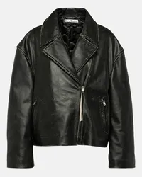 Acne Studios Giacca biker distressed in pelle Nero