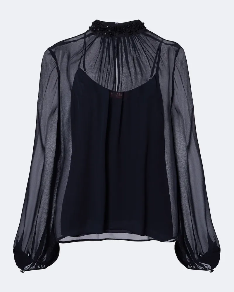 Max Mara Blusa semitrasparente Blu