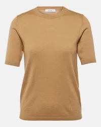 Max Mara Top Warren in seta e cashmere Marrone