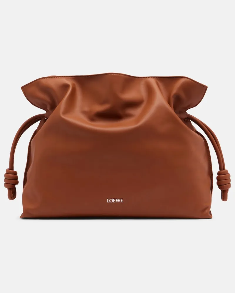 Loewe Clutch Flamenco Large in pelle Marrone