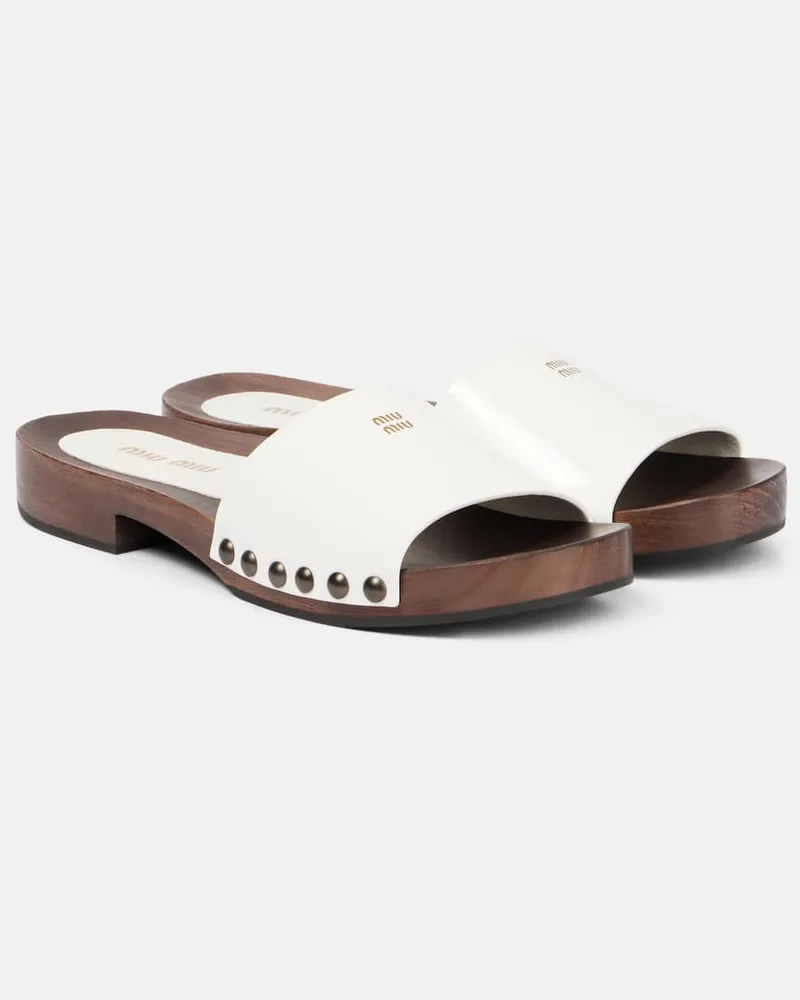 Miu Miu Mules in vernice Bianco