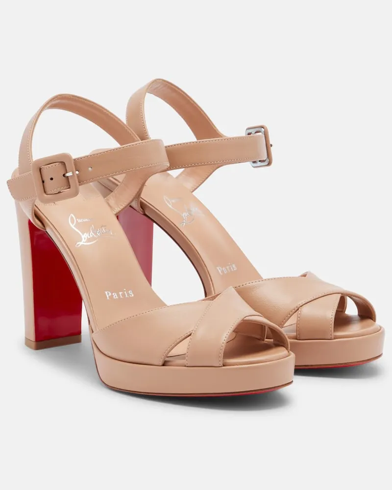 Christian Louboutin Sandali Cora 100 in pelle Beige