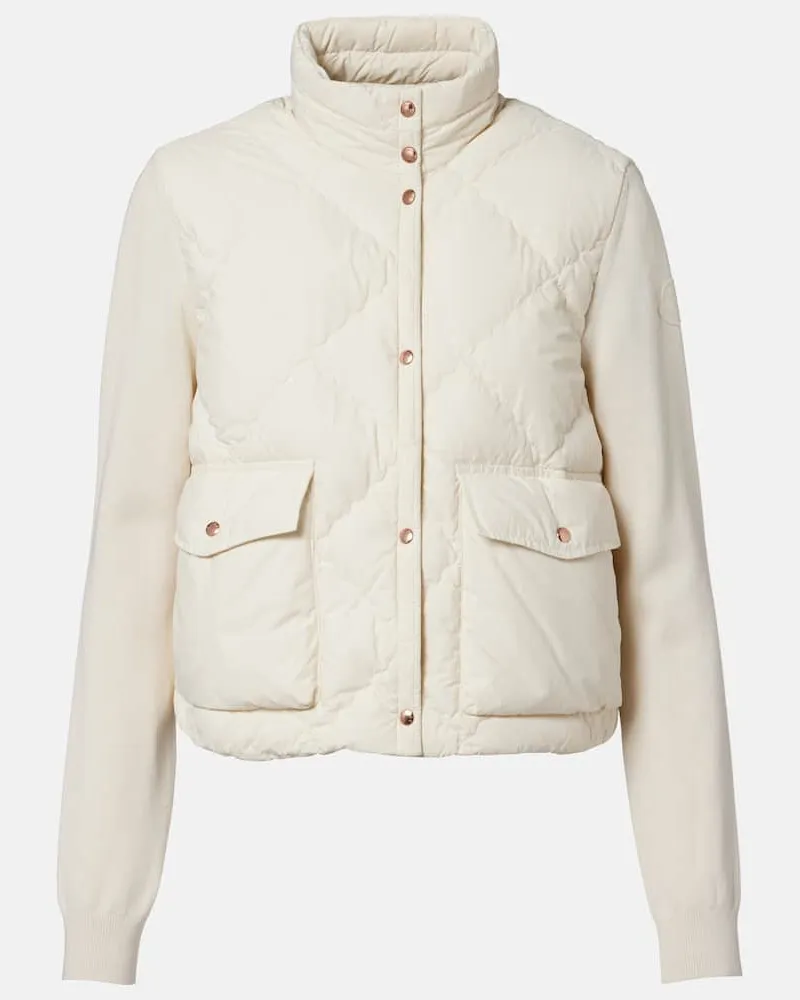 Moncler Cardigan con imbottitura in piuma Bianco