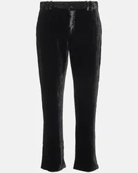 Balmain Pantaloni cropped in velluto Nero