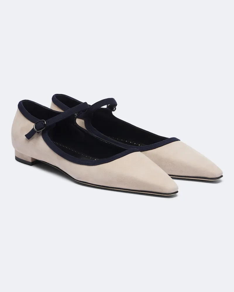 Manolo Blahnik Ballerine Perdiccamod in suede Grigio
