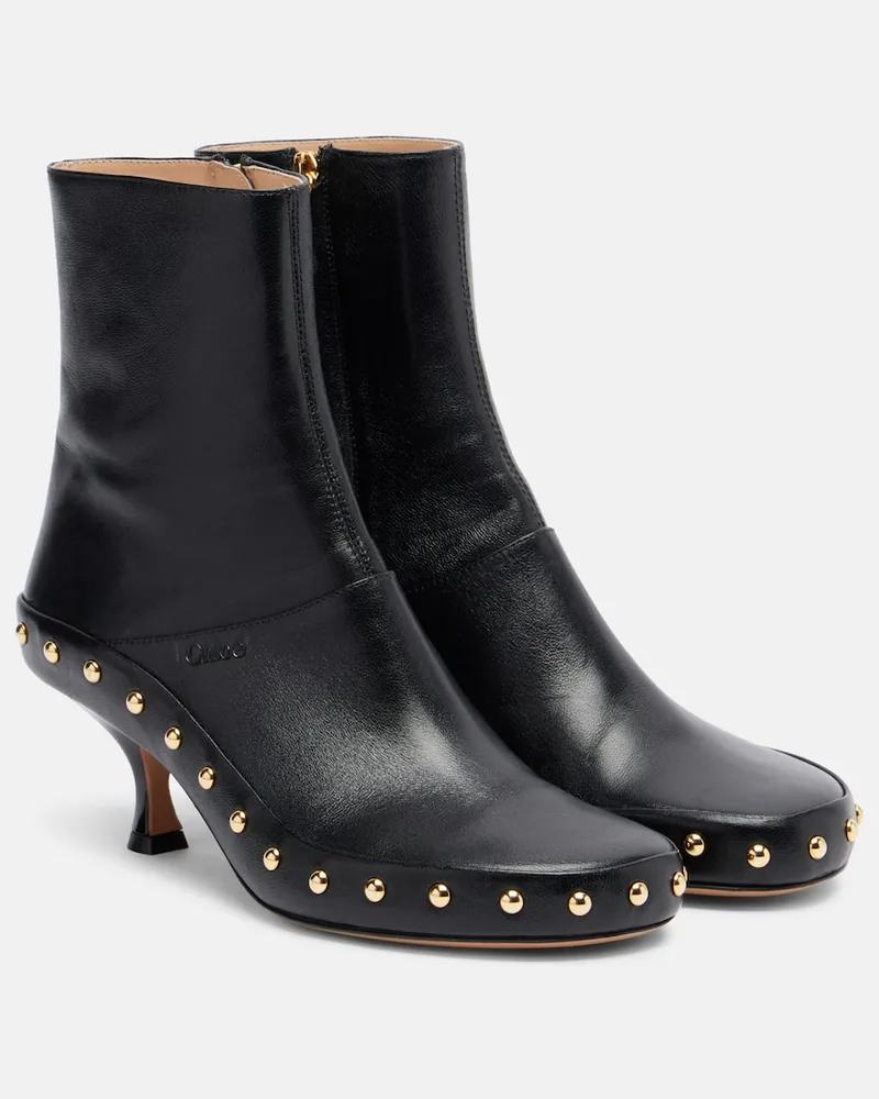 Chloé Chloé Stivaletti Junie in pelle con borchie Nero