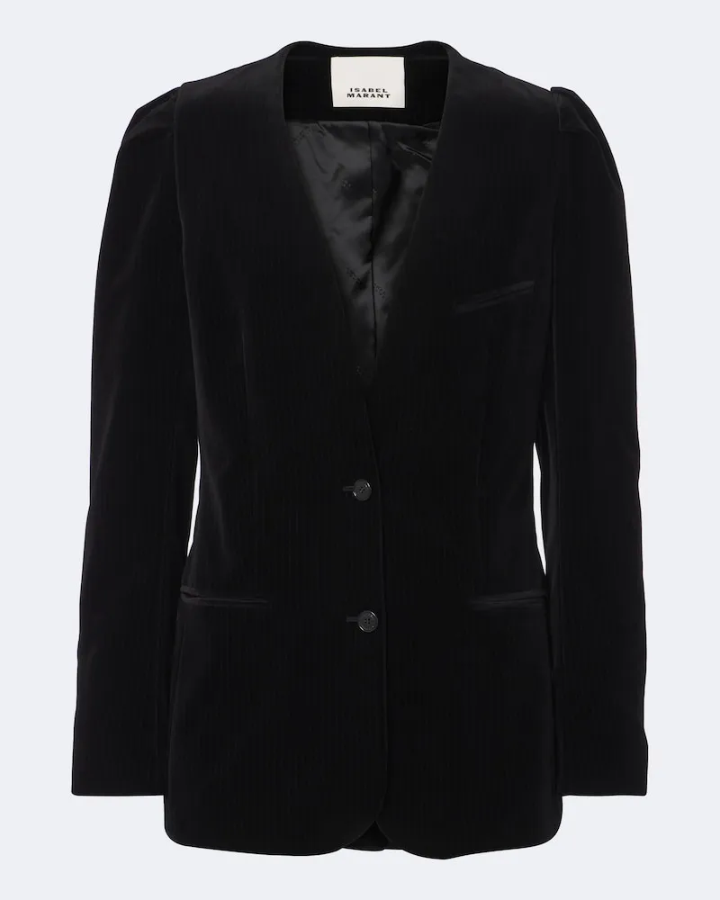 Isabel Marant Blazer Fereole in velluto di cotone Nero
