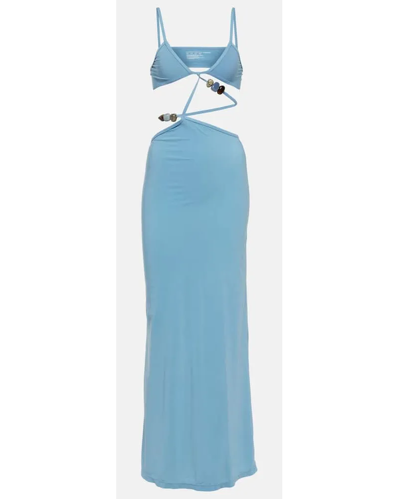 Christopher Esber Abito lungo a fascia con cut-out Blu