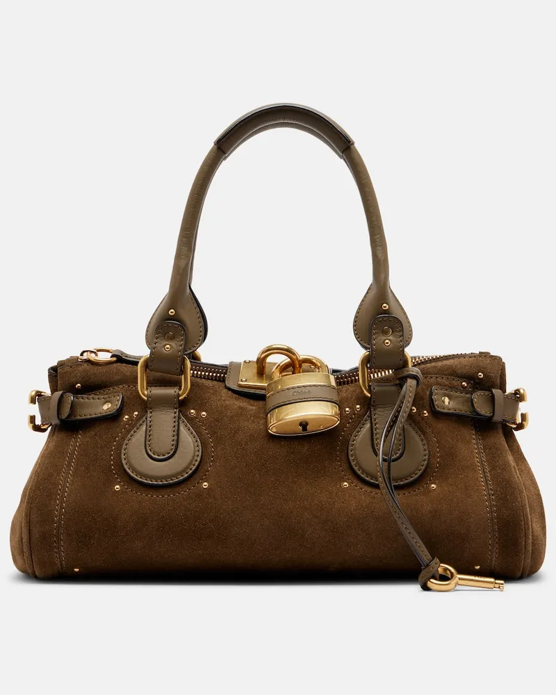 Chloé Chloé Borsa a spalla Paddington in suede Marrone