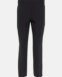 Alexander McQueen Pantaloni slim in crêpe a vita media Nero