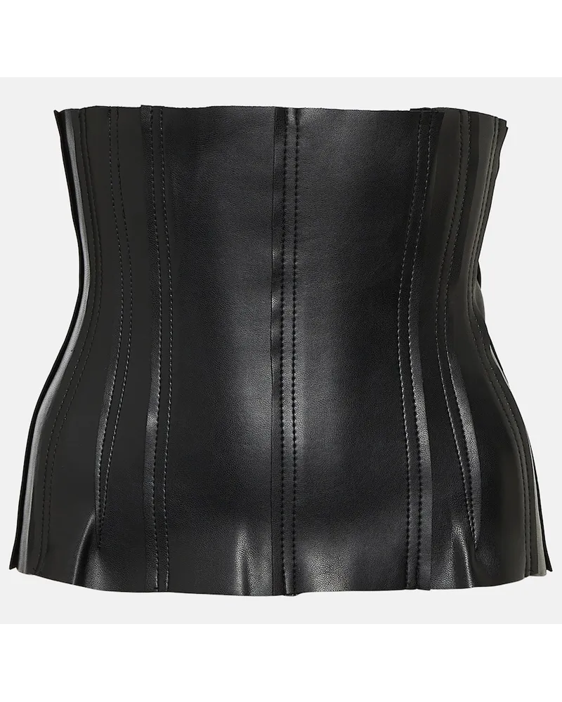 Norma Kamali Corsetto Grace in similpelle Nero