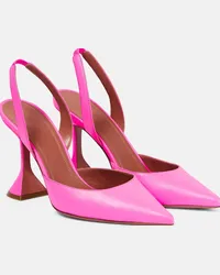 Amina Muaddi Pumps slingback Holli Glass in pelle Rosa