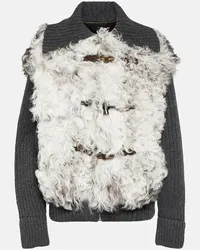 Alanui Giacca The Big Chill in shearling e lana Grigio