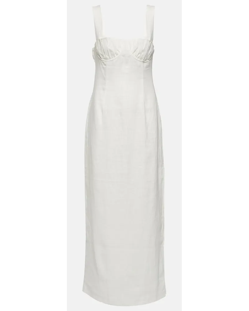 SIR Abito midi Bettina in lino Bianco