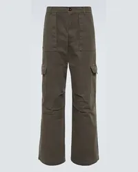 Acne Studios Pantaloni cargo in twill di misto cotone Verde