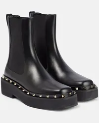 Valentino Garavani Stivaletti Chelsea Rockstud in pelle Nero