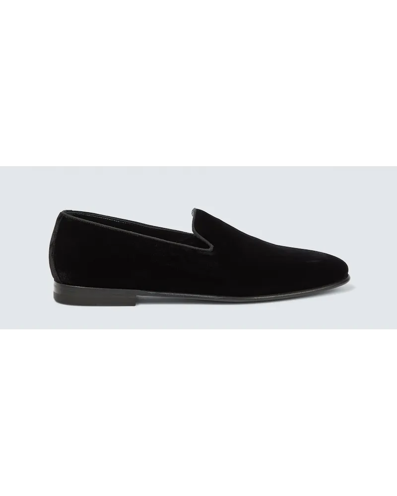 Manolo Blahnik Mocassini Mario in velluto Nero