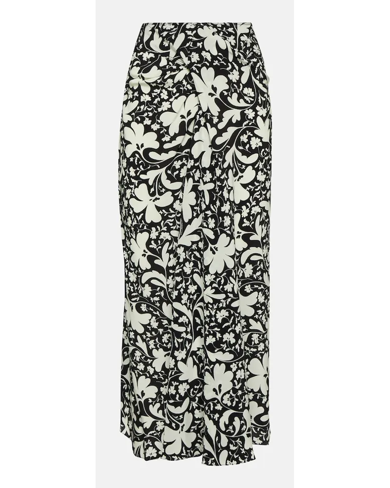 Stella McCartney Gonna midi in seta con stampa Multicolore