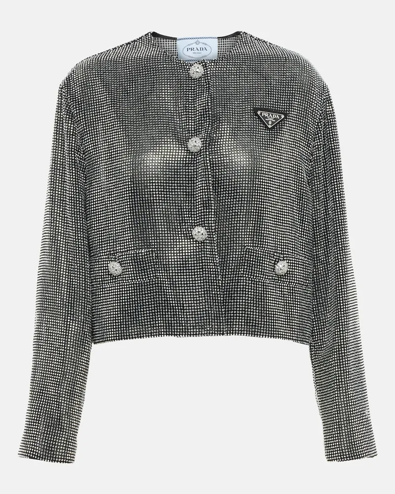 Prada Giacca con cristalli Metallizzato