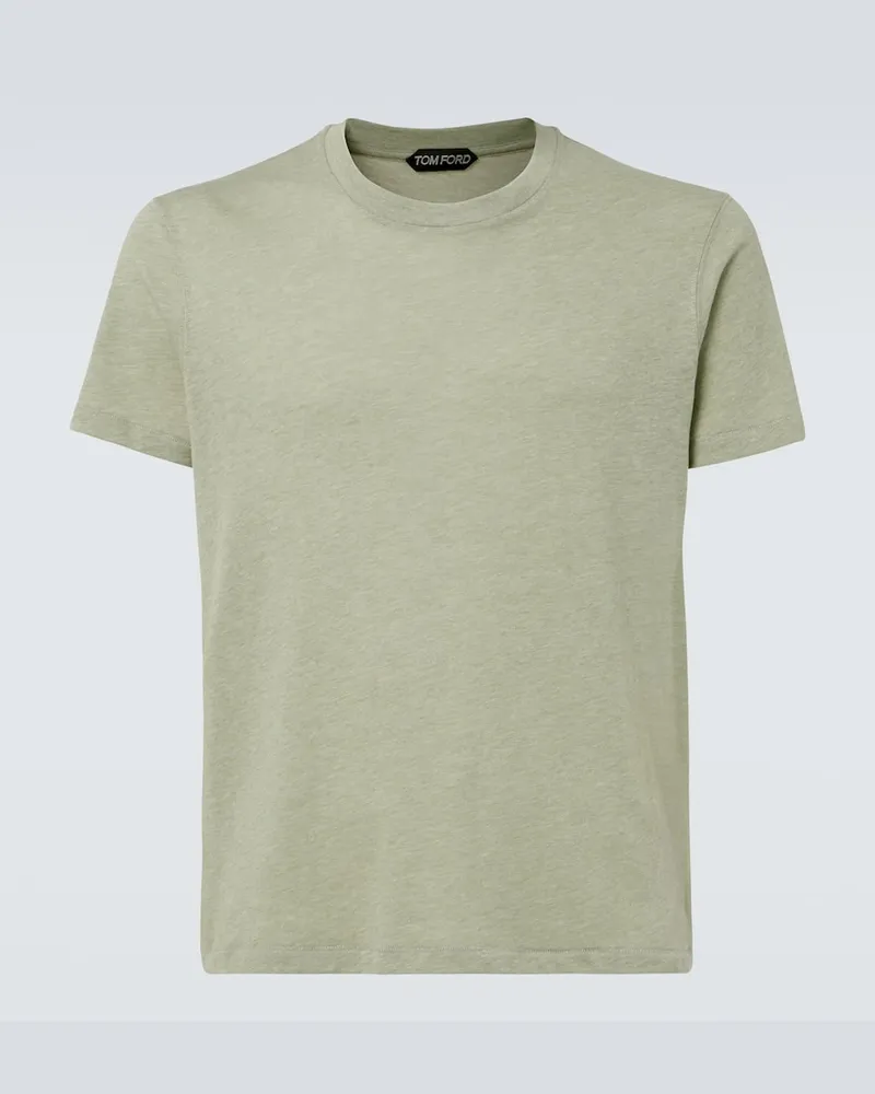 Tom Ford T-shirt in jersey di misto cotone Verde