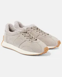 TOD'S Sneakers T Vintage in suede Grigio