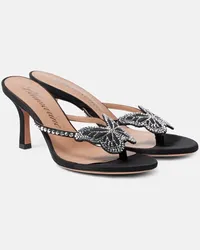 Blumarine Sandali infradito Butterfly 75 in raso Nero