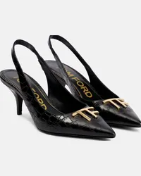 Tom Ford Pumps slingback in pelle stampata Nero