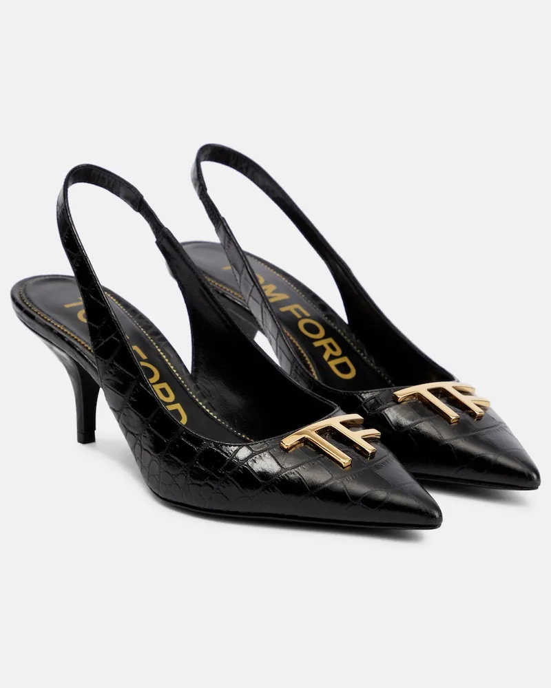 Tom Ford Pumps slingback in pelle stampata Nero