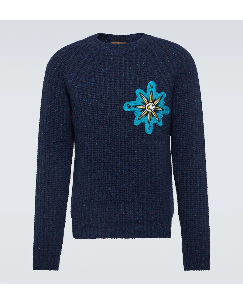 Alanui Pullover in misto lana a coste Blu