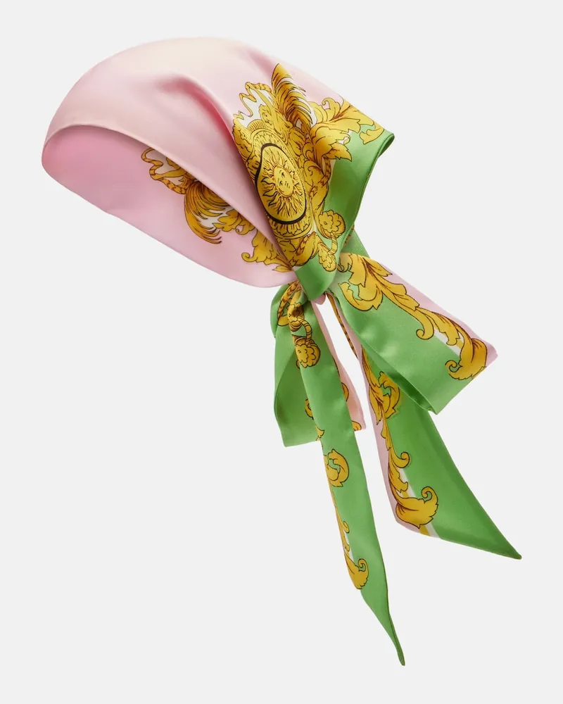 Versace Foulard in twill di seta Rosa