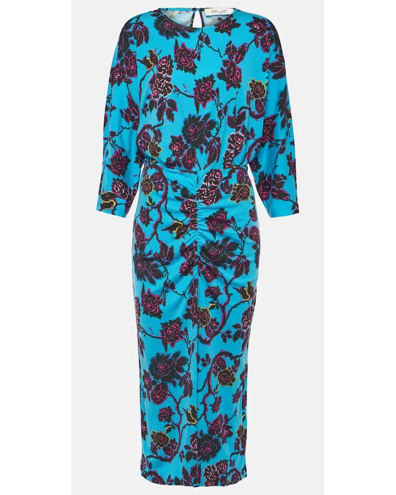 Diane von Furstenberg Abito midi Chrisey con stampa floreale Blu