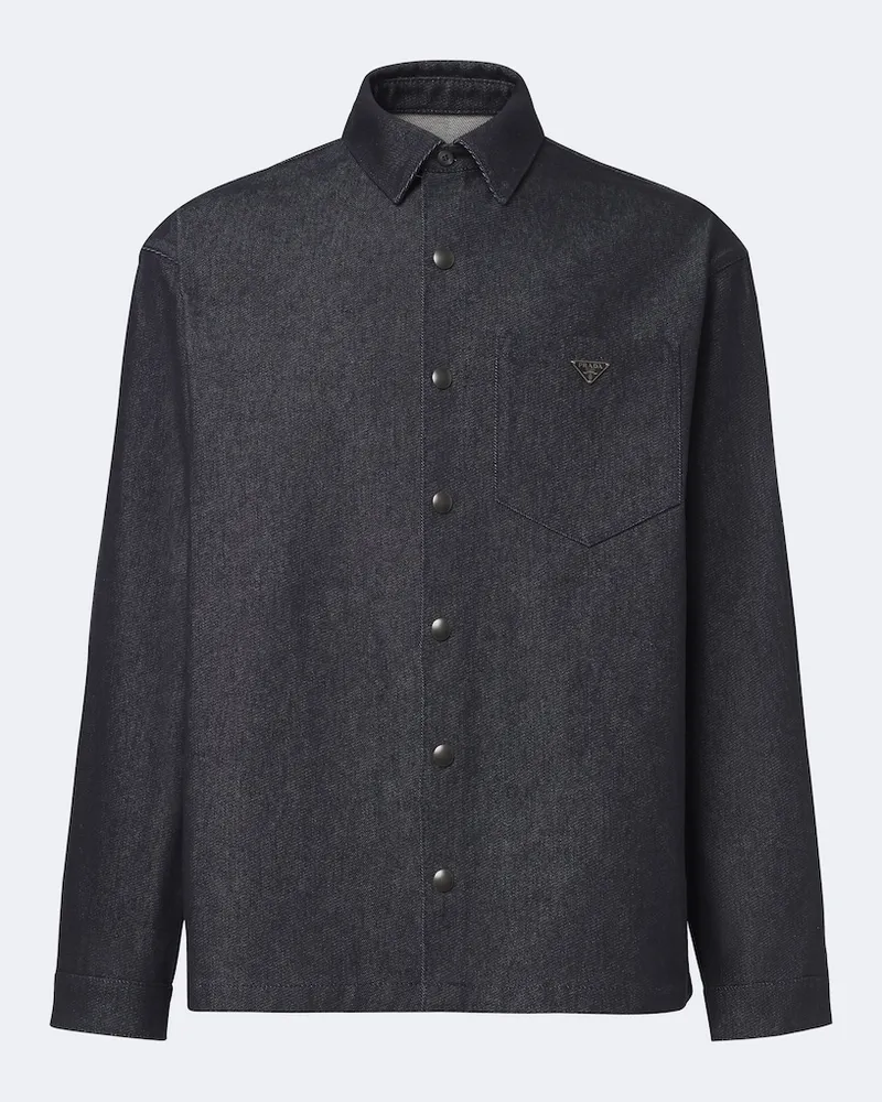 Prada Camicia in chambray di cotone Blu