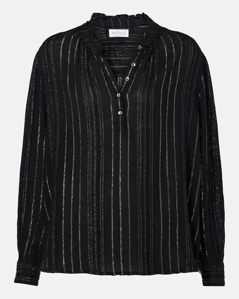 Velvet Blusa in lamÃ© a righe Nero