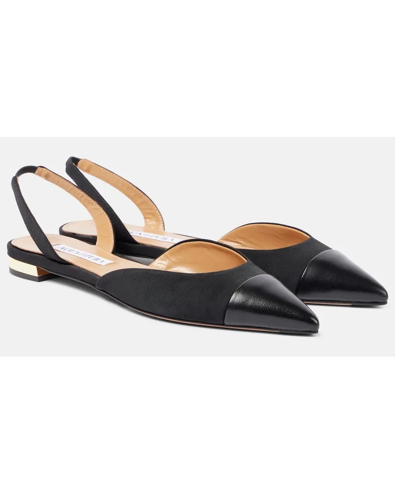 Aquazzura Ballerine slingback con pelle Nero