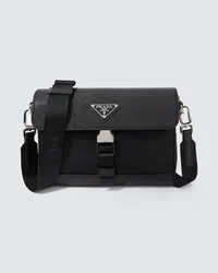 Prada Borsa a tracolla in Re-Nylon con pelle Nero