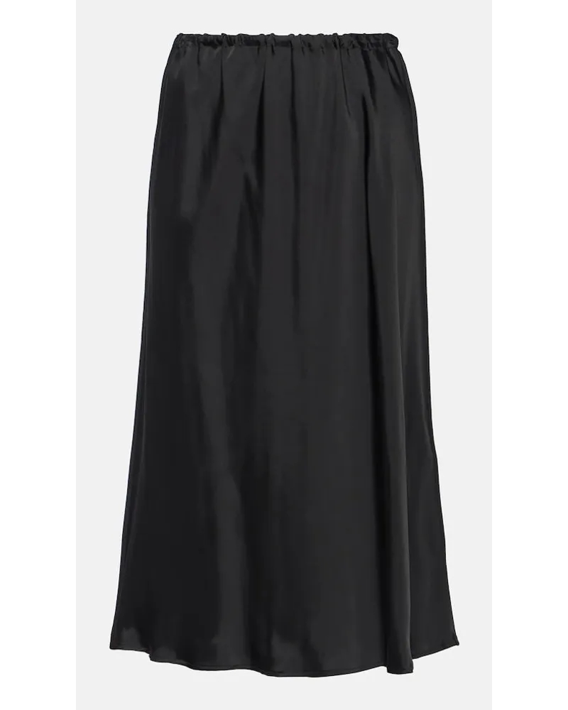 Jil Sander Gonna midi in raso Nero