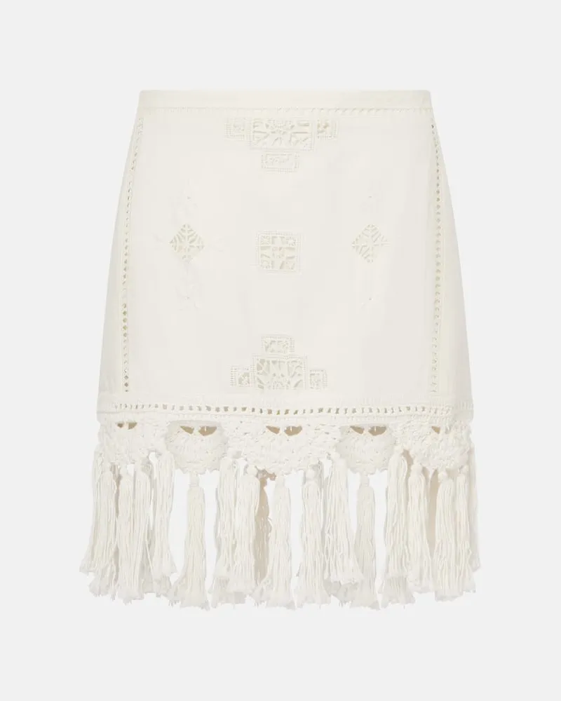 Isabel Marant Minigonna Sandra in cotone macramÃ Bianco