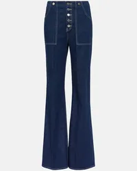 Veronica Beard Jeans flared Crosbie a vita alta Blu