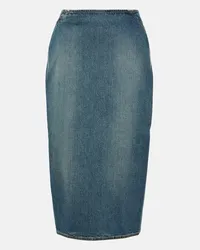 Alaïa Alaïa Gonna a tubino di jeans Blu