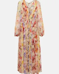 Zimmermann Abito midi Wonderland in georgette Multicolore