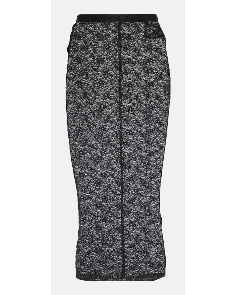 Alessandra Rich Gonna a tubino in pizzo Nero