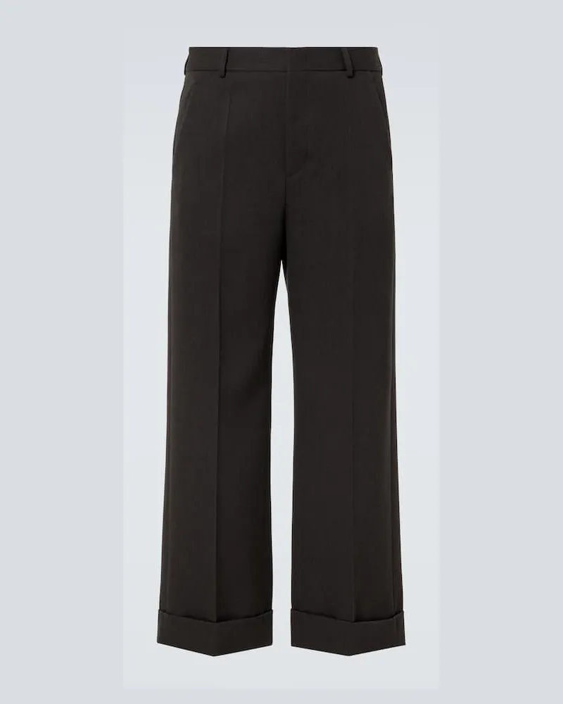 Valentino Garavani Pantaloni regular in lana vergine Grigio