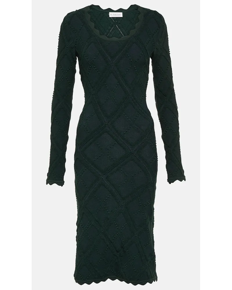 Burberry Abito midi Aran in misto lana Verde