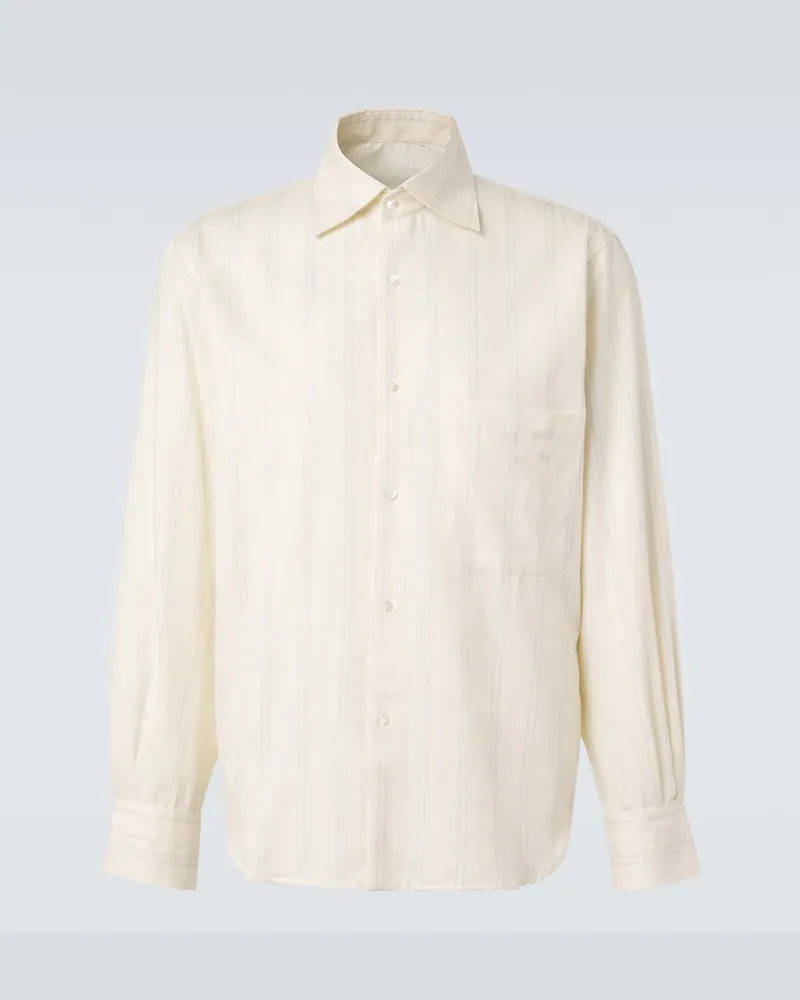 Stoffa StÃ²ffa Camicia in cotone e seta a righe Giallo